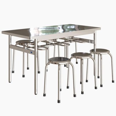Bàn Ăn Công Nghiệp Có Móc Treo Ghế