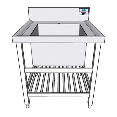 Chậu rửa công nghiệp 1 hố có kệ dưới