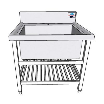 Chậu rửa công nghiệp hố 700×500 mm. Có kệ dưới